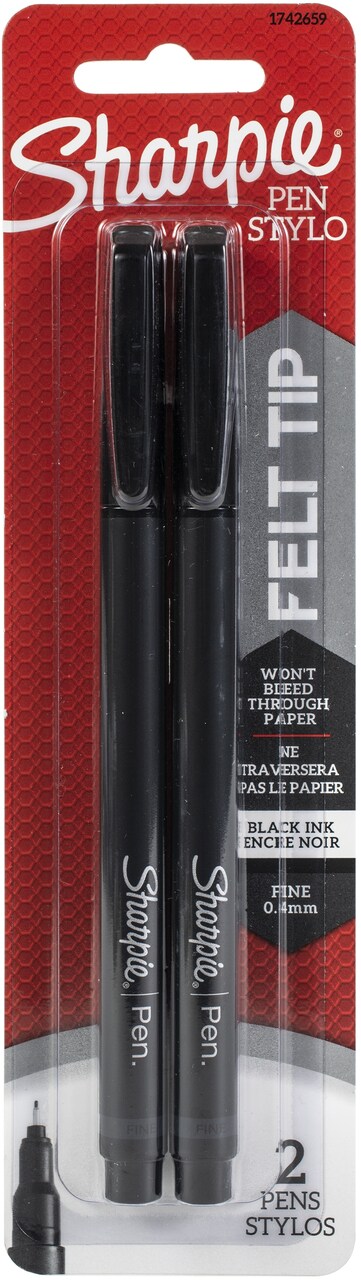 Sharpie Fine Point Writing Pens 2/Pkg-Black